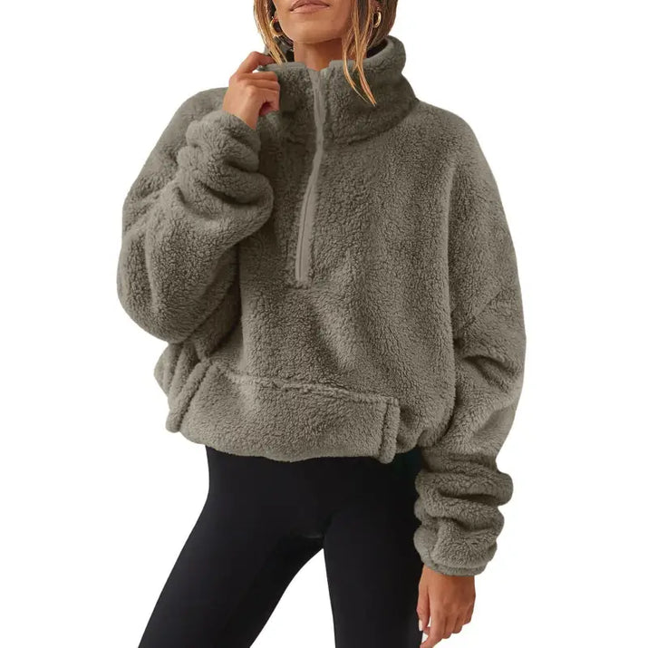 Plush Fleece Half-Zipper Sweatshirt