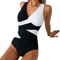 Color Block One Piece Swimsuit