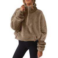 Plush Fleece Half-Zipper Sweatshirt