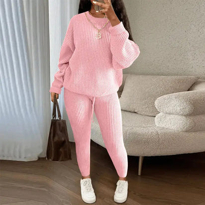 Casual Knitted Suit Trouser Set