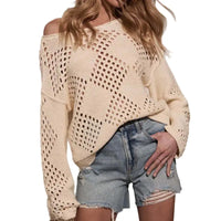 Hollow Off-the-Shoulder Knitted Sweater