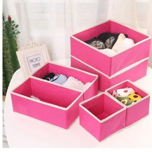 Six-Piece Of Lidless Folding Storage Box Set