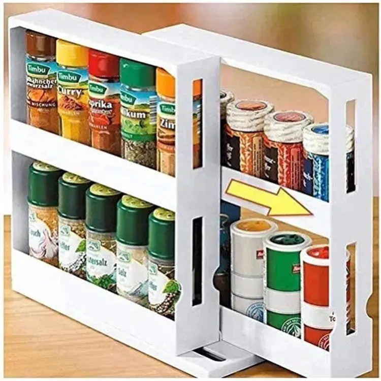  seasoning rack foreign trade kitchen food storage box seasoning storage box can rotate the seasoning rack