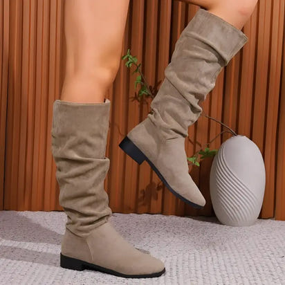 Casual Suede Pullover  High Boots