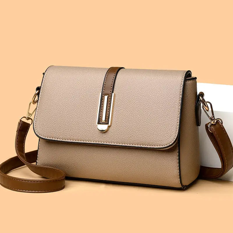 Soft leather fashion small bag women's 2024 new simple texture small square bag net red foreign style shoulder crossbody bag