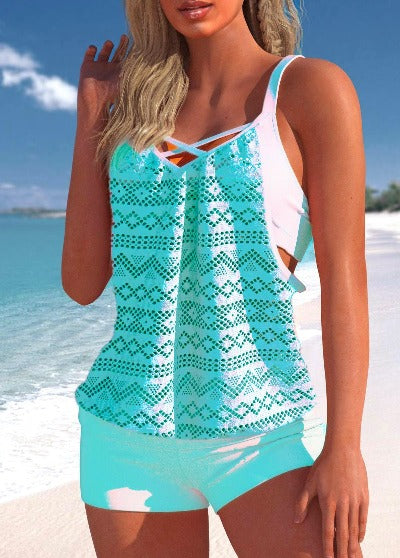 lint green tankini bikini