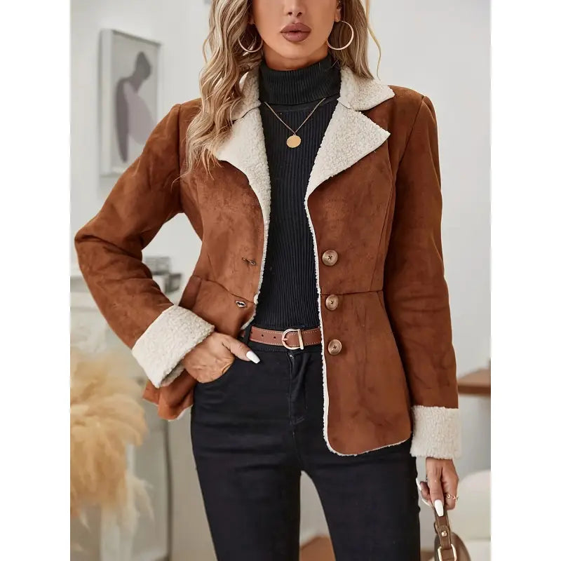 Casual  Lapel Retro Suede Jacket