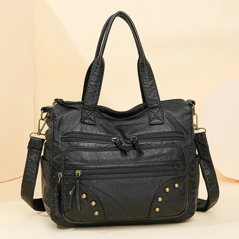 Cross-border new women's bags, European and American retro large-capacity tote bags, middle-aged mom bags, one-shoulder crossbody bags, foreign trade backpacks