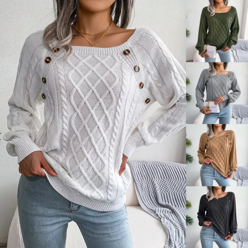 Twist Knitted Pullover Sweater