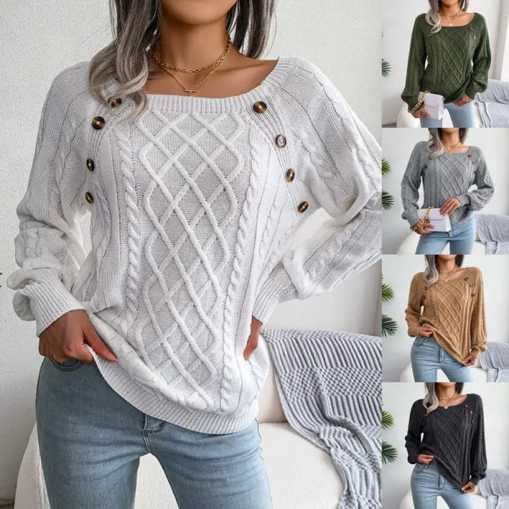 Twist Knitted Pullover Sweater