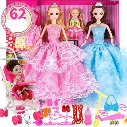 Large Doll Set with Cloths