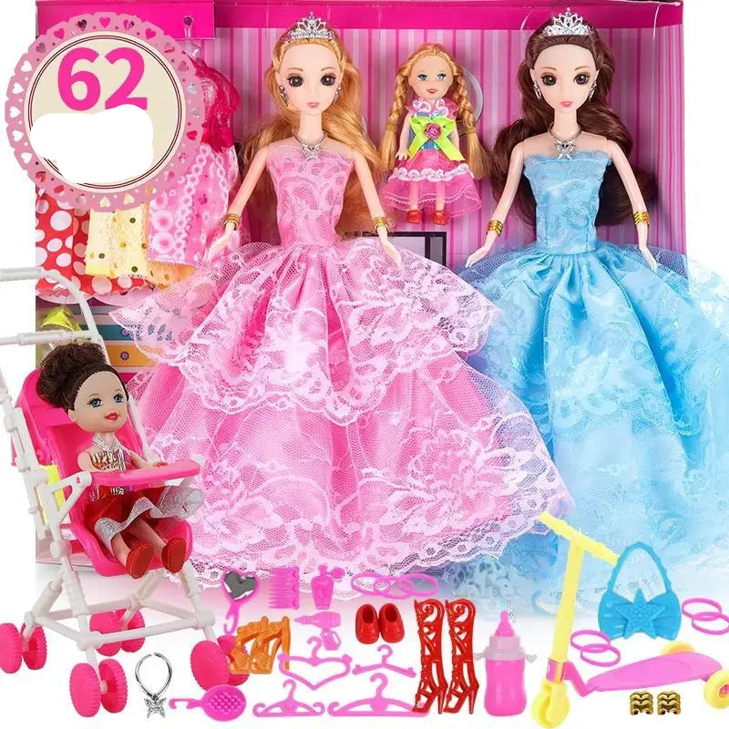Large Doll Set with Cloths