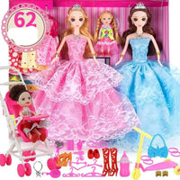 Large Doll Set with Cloths