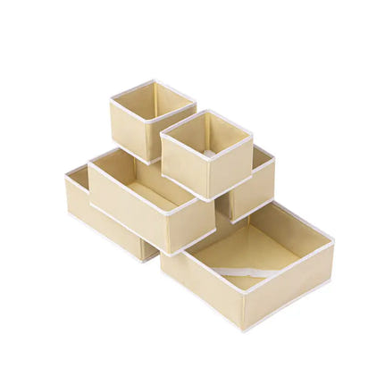 Six-Piece Of Lidless Folding Storage Box Set