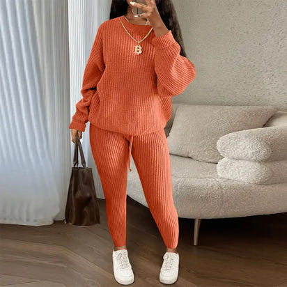 Casual Knitted Suit Trouser Set