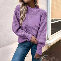 purple  Knitted Loose Sweater