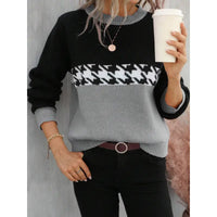 Contrast Pullover  Knitted Sweater