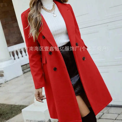  Elegant Double-Breasted Tweed Coat