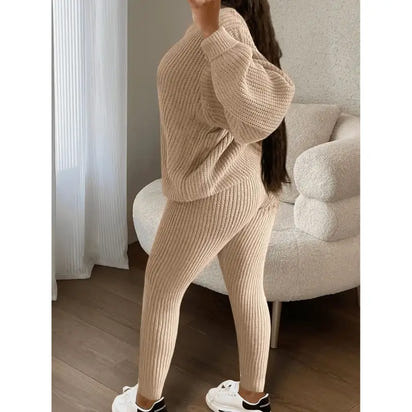 Casual Knitted Suit Trouser Set
