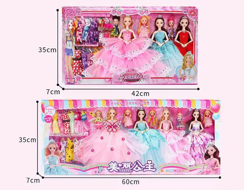 Large Doll Set with Cloths