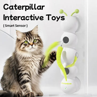 Cross-border popular pet cats, electric caterpillars, cat teasing sticks, toys, feather tails, intelligent induction, self-hilarity, and boredom