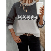 Contrast Pullover  Knitted Sweater