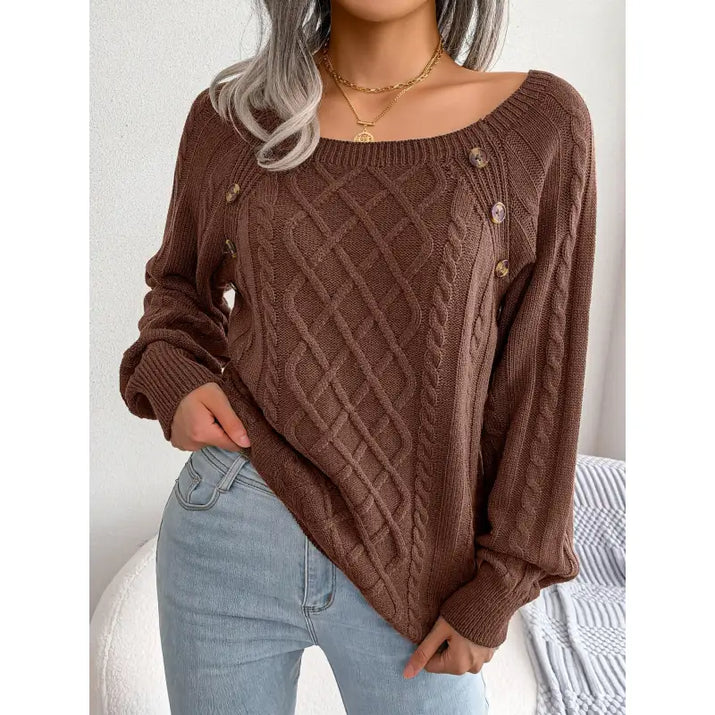 Twist Knitted Pullover Sweater