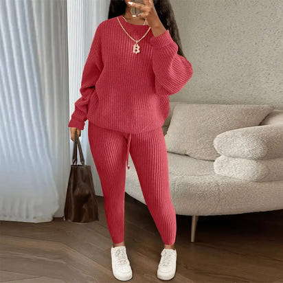 Casual Knitted Suit Trouser Set