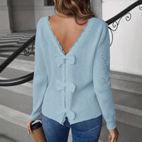 Hollow Out Bow knot Sweater