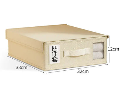 Cross-border bed sheets, four-piece storage box, laundry, blanket, duvet cover, storage box, foldable hand-held Japanese sorting box - sleek-selections