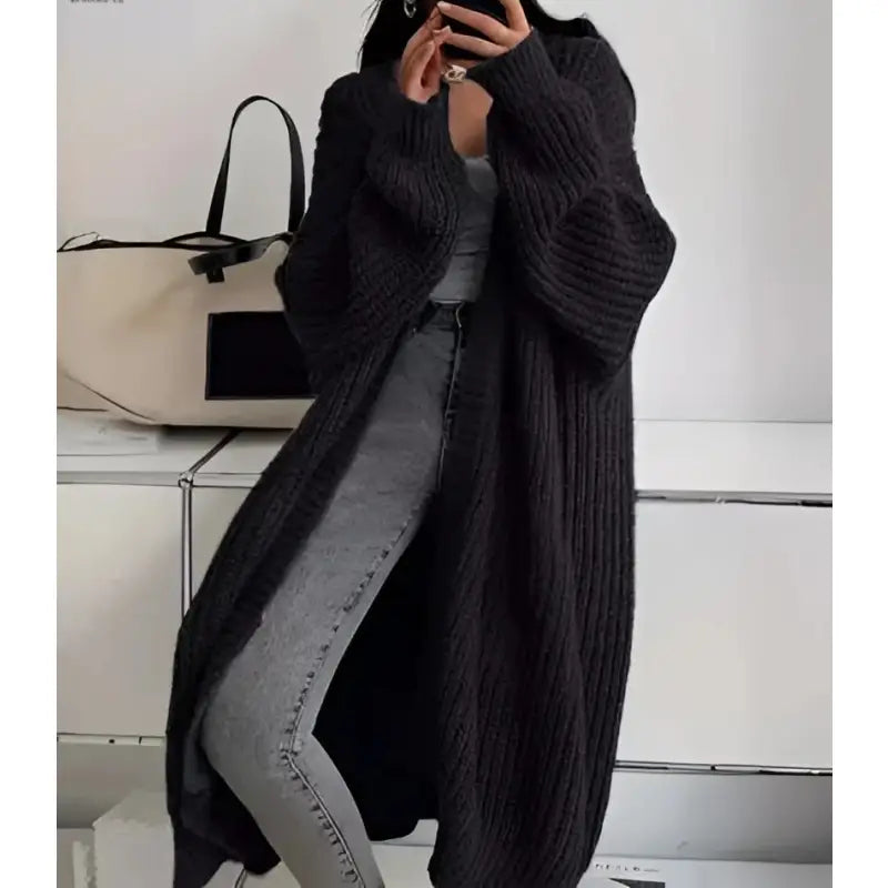 Long Knee-Length Cardigan Sweater
