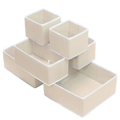 Six-Piece Of Lidless Folding Storage Box Set