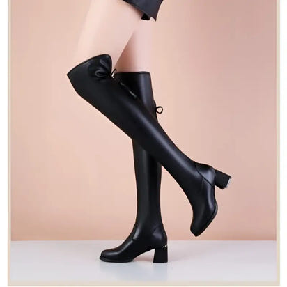 Over The Knee Mid-Heeled Boots