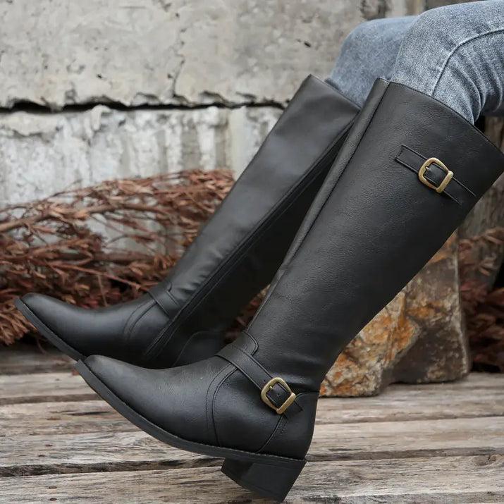 Women's Winter Side Zipper High Knight Boots