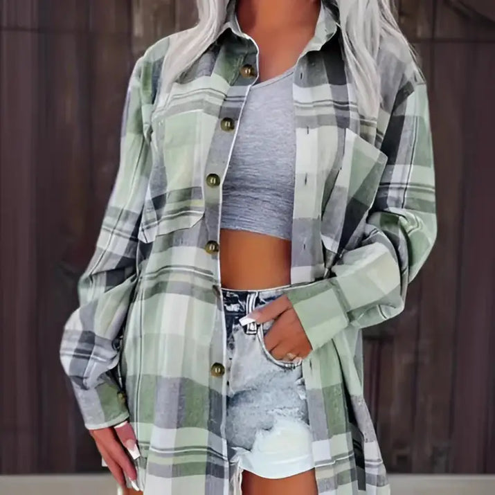 Casual Oversize Loose Plaid Shirt