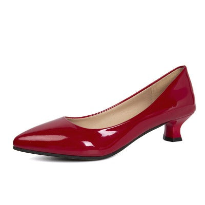 red wine Women's Kitten Heel Formal Wear Professional Shoes