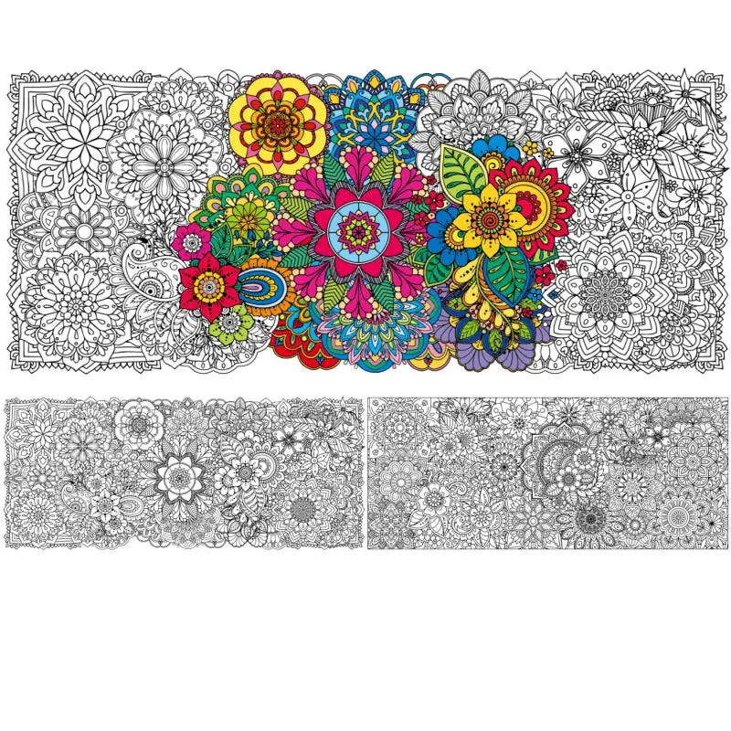 Mandala Fower Large Coloring Poster