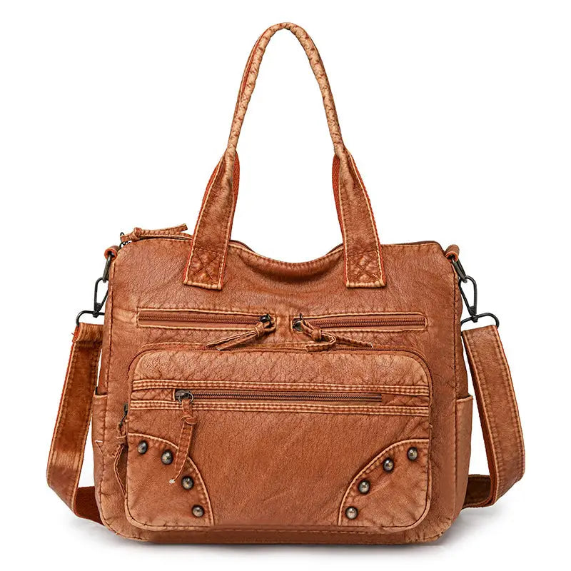 Cross-border new women's bags, European and American retro large-capacity tote bags, middle-aged mom bags, one-shoulder crossbody bags, foreign trade backpacks