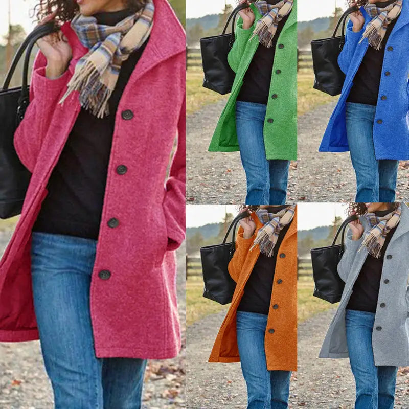 Tweed  Mid-length Multi-Button  Jacket