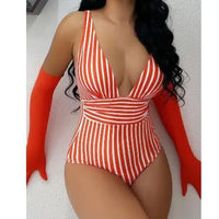 Striped One Piece Swimsuit