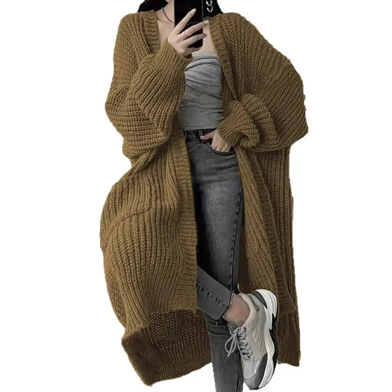Long KLong Knee-Length Cardigan Sweaternee-Length Cardigan Sweater
