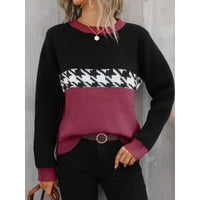 Contrast Pullover  Knitted Sweater