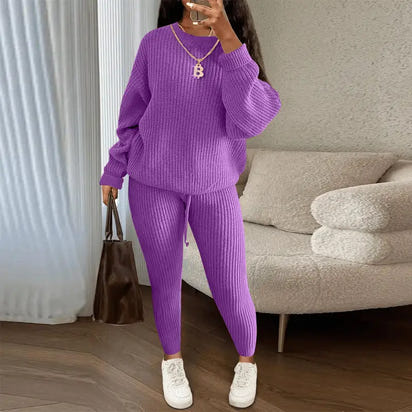 Casual Knitted Suit Trouser Set
