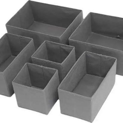 Six-Piece Of Lidless Folding Storage Box Set