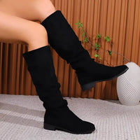 Casual Suede Pullover  High Boots