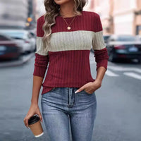 Contrasting Long-Sleeved Top
