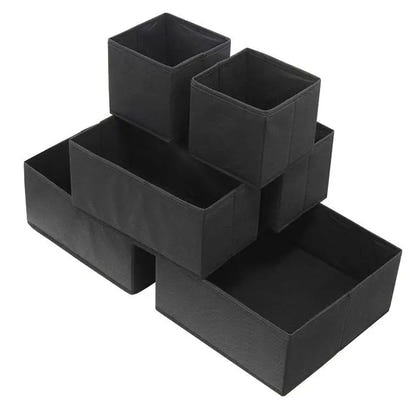 Six-Piece Of Lidless Folding Storage Box Set