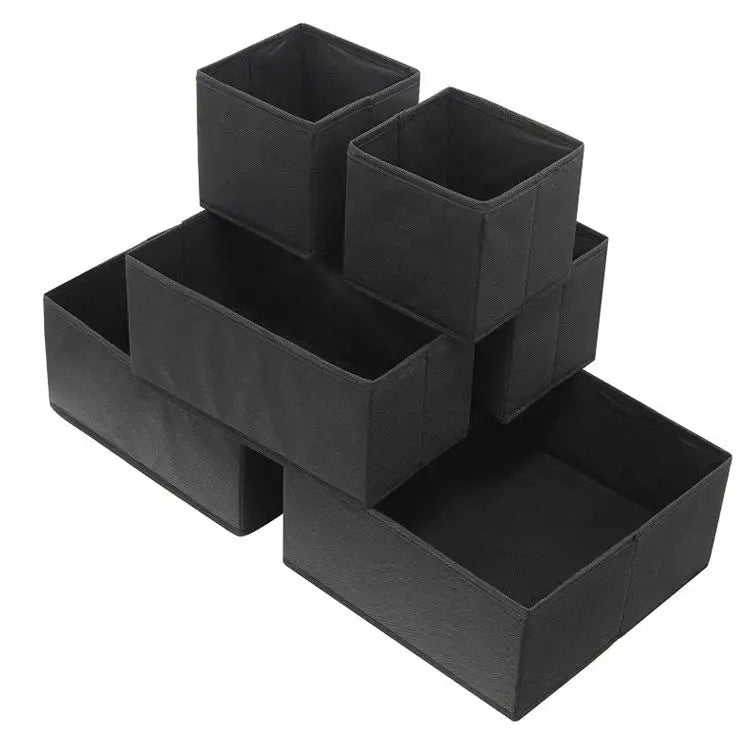 Six-Piece Of Lidless Folding Storage Box Set