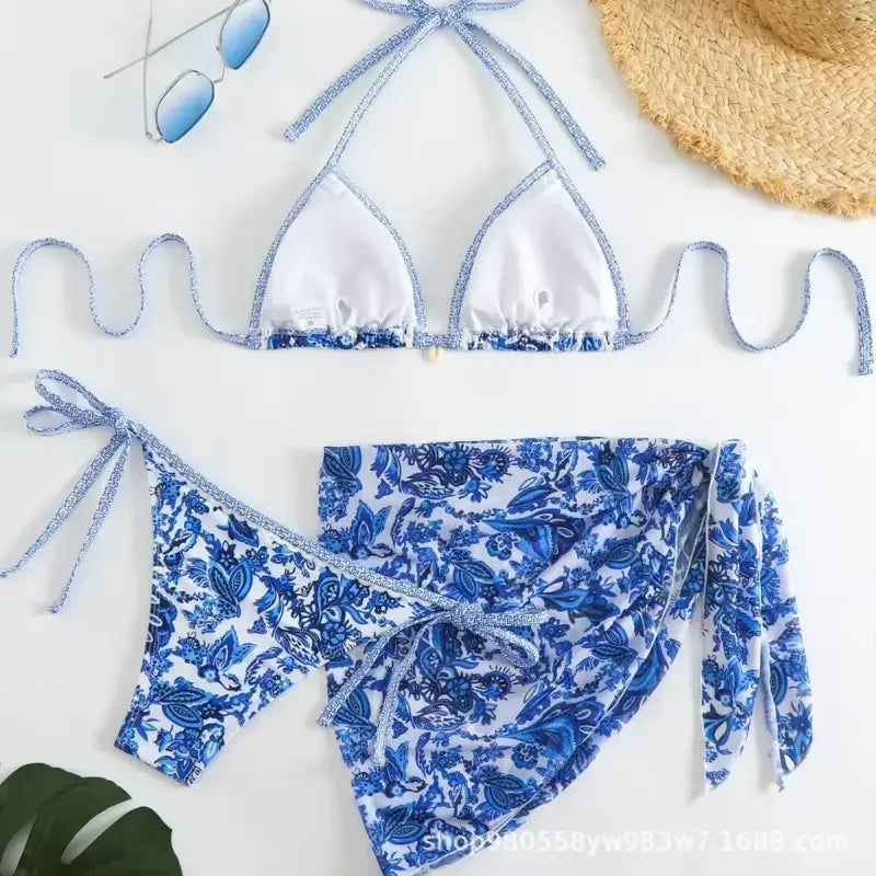 Porcelain Three Piece Bikini