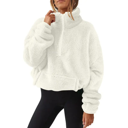 Plush Fleece Half-Zipper Sweatshirt